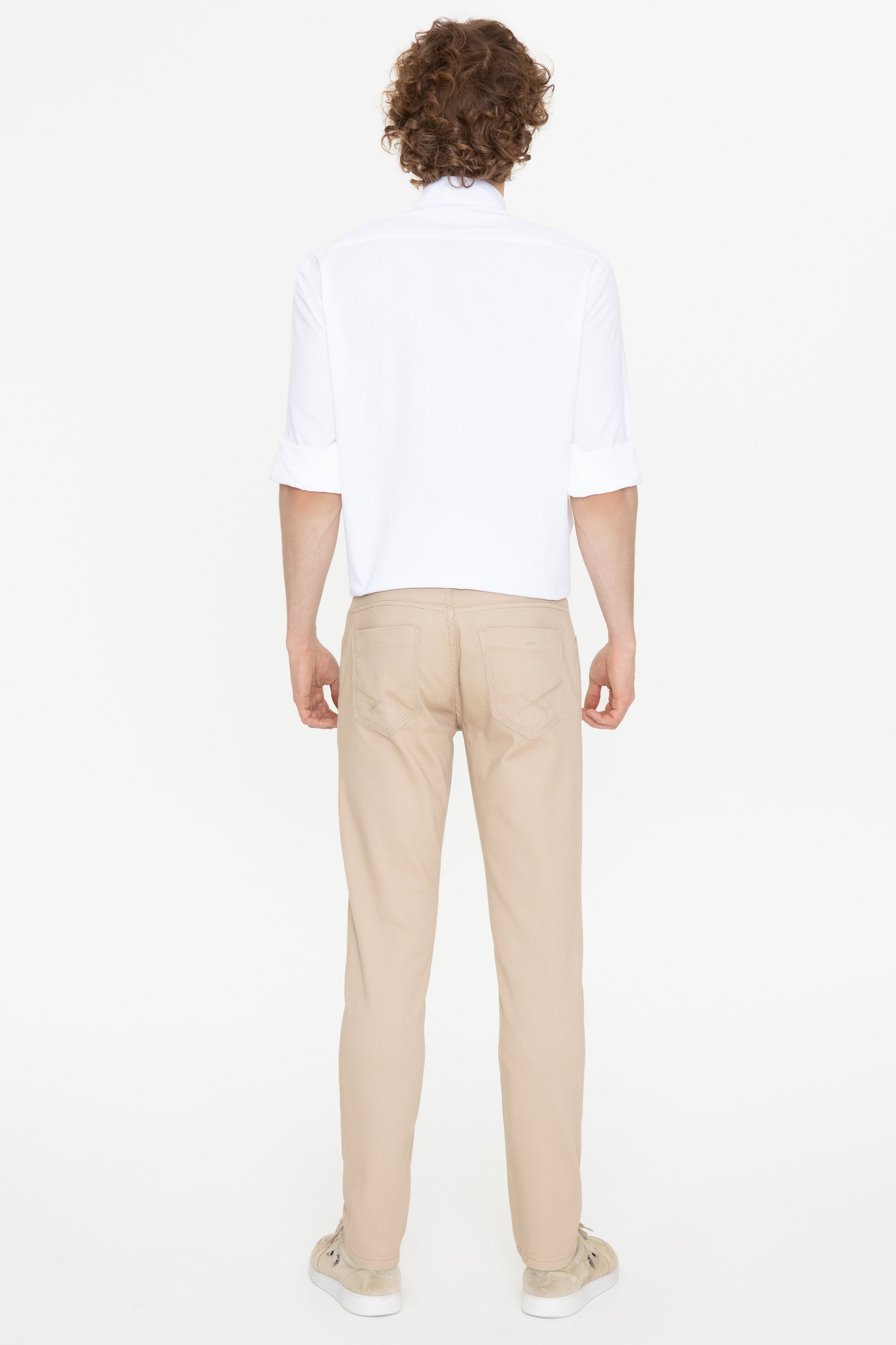 Erkek Slim Fit Kum Chinos - Image 4