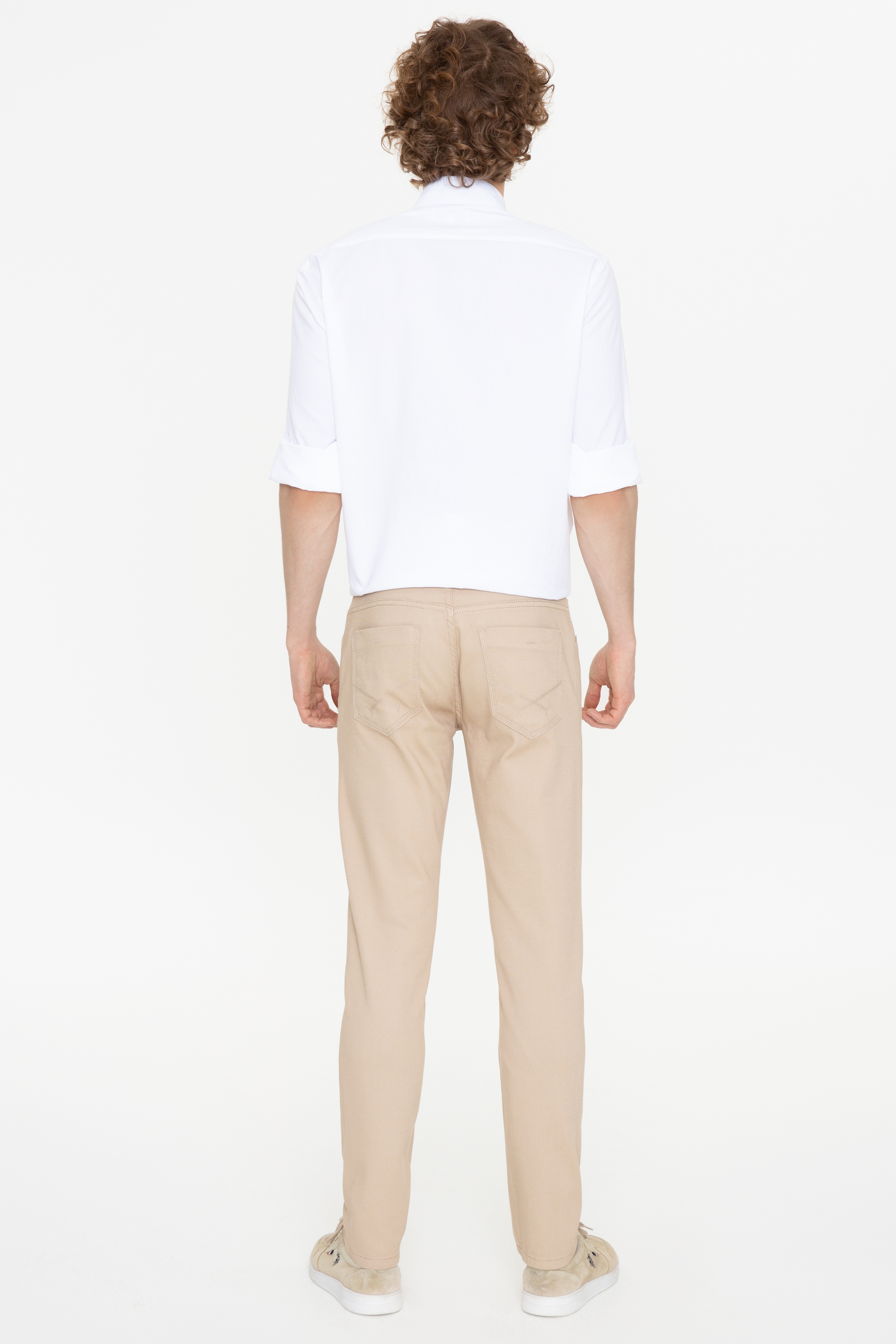 Erkek Slim Fit Kum Chinos