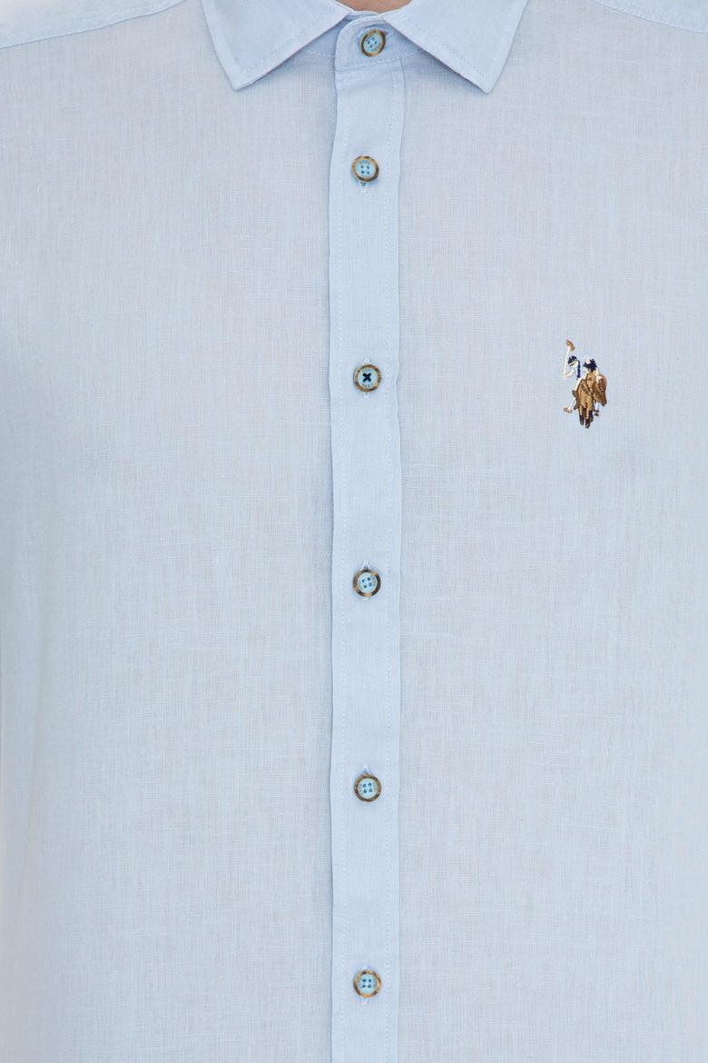 Erkek Açık Mavi Uzun Kollu Basic Gömlek - 50246466006