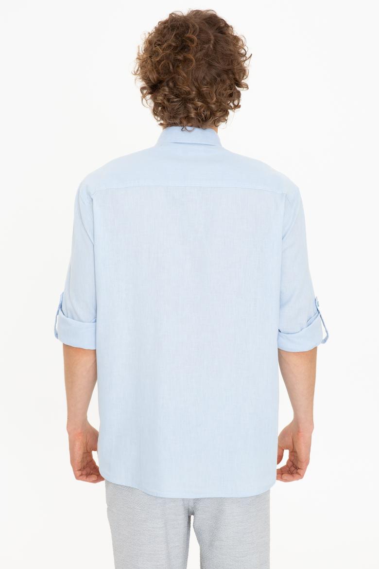 Erkek Açık Mavi Uzun Kollu Basic Gömlek - 50246466006