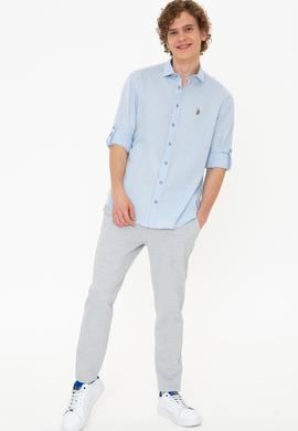 Erkek Açık Mavi Uzun Kollu Basic Gömlek - 50246466006
