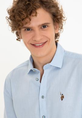 Erkek Açık Mavi Uzun Kollu Basic Gömlek - 50246466006