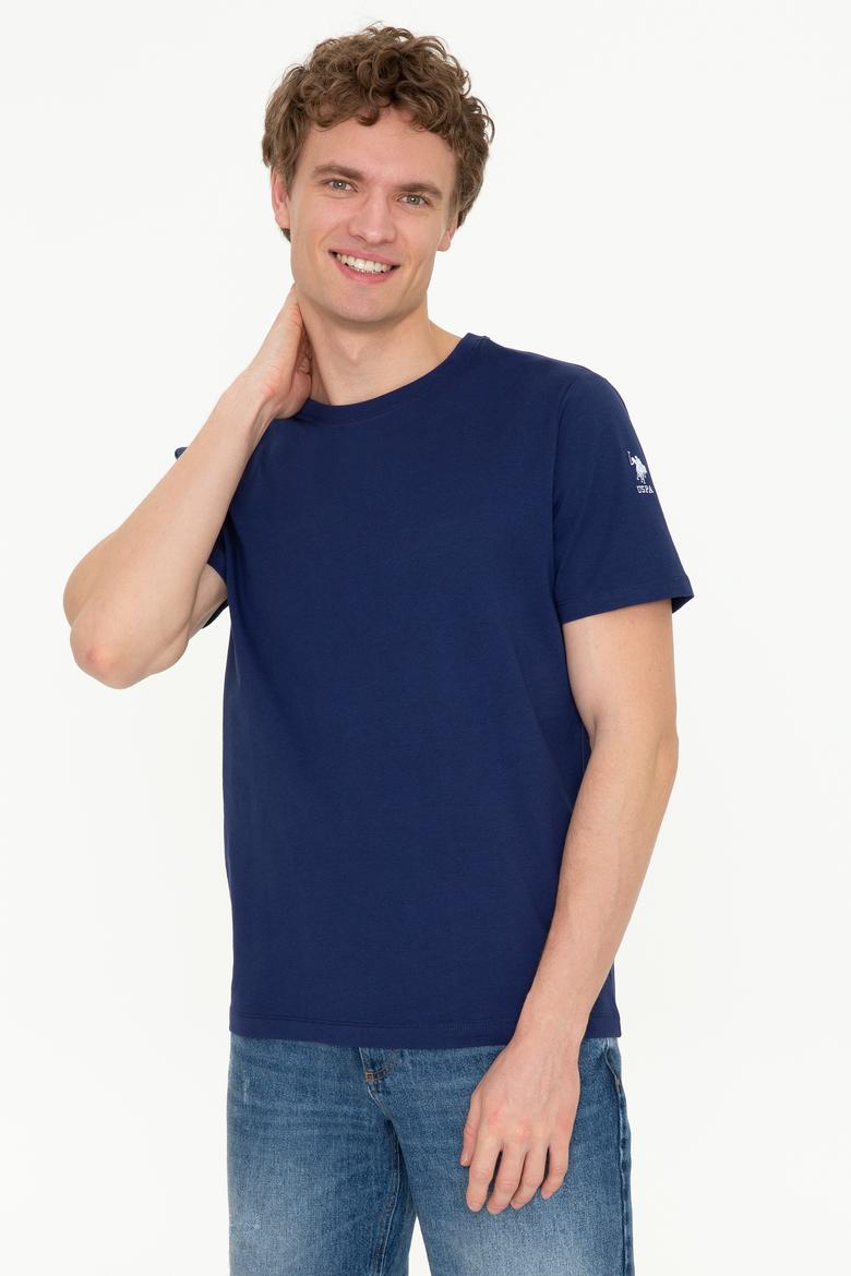 Erkek Lacivert Bisiklet Yaka Tişört - 50251779040