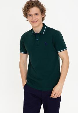 Erkek Koyu Yeşil Polo Yaka T-Shirt Basic - 50247371011