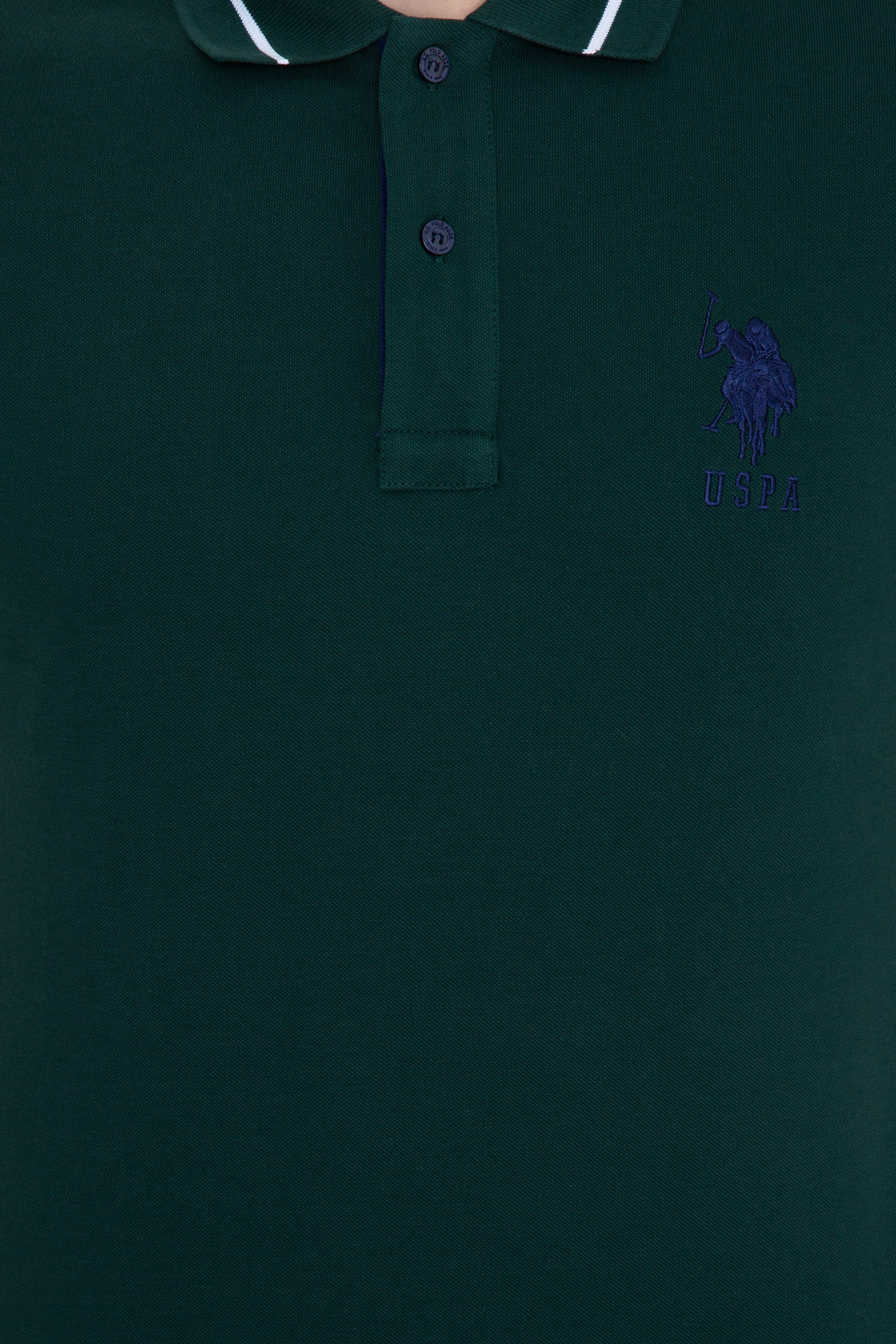 Erkek Koyu Yeşil Polo Yaka T-Shirt Basic - Image 6