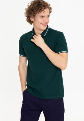 Erkek Koyu Yeşil Polo Yaka T-Shirt Basic - 50247371011
