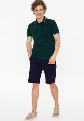 Erkek Koyu Yeşil Polo Yaka T-Shirt Basic - 50247371011