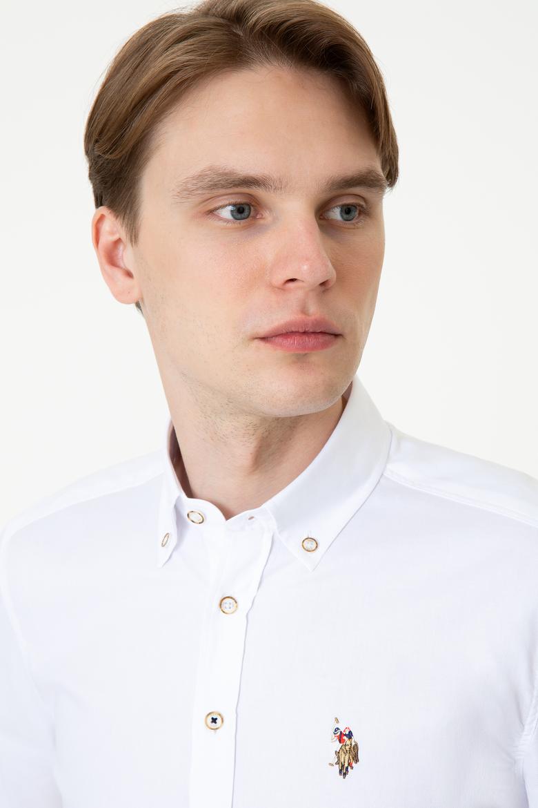 Erkek Beyaz Gömlek Uzunkol Basic - 50249487022