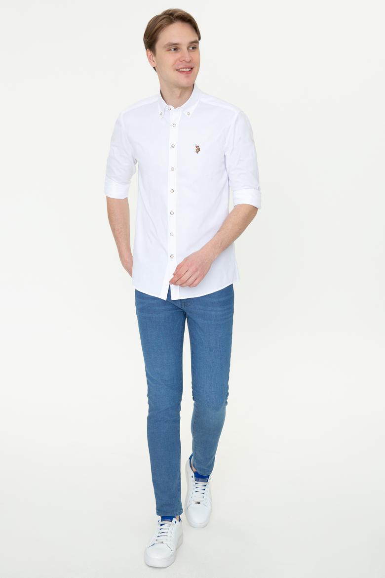 Erkek Beyaz Gömlek Uzunkol Basic - 50249487022