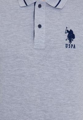 Erkek Gri Melanj Polo Yaka Basic T-Shirt - 50247371050