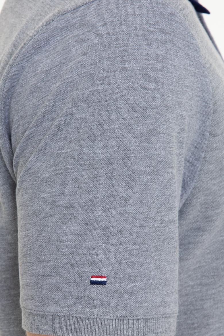 Erkek Gri Melanj Polo Yaka T-Shirt - 50247373008