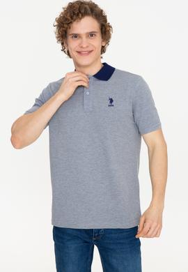 Erkek Gri Melanj Polo Yaka T-Shirt - 50247373008