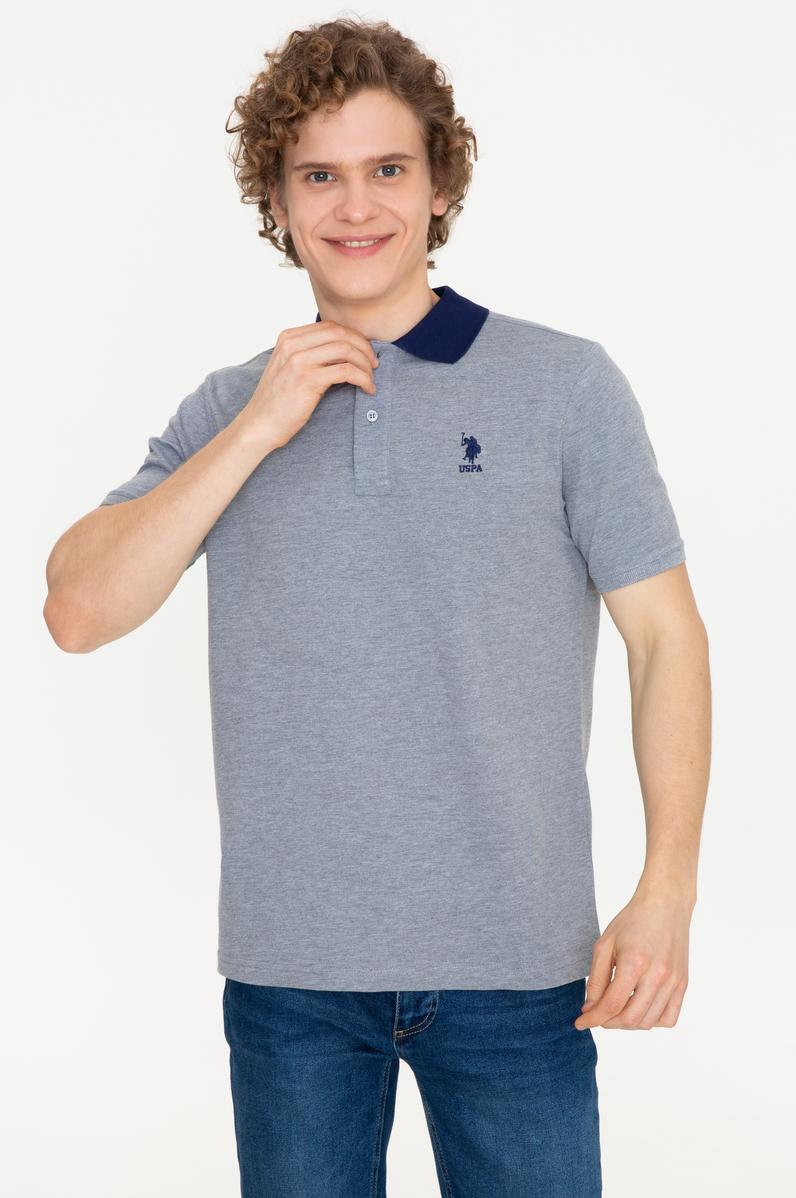 Erkek Gri Melanj Polo Yaka T-Shirt