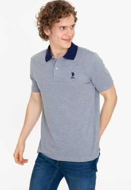 Erkek Gri Melanj Polo Yaka T-Shirt - 50247373008