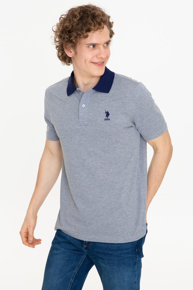 Erkek Gri Melanj Polo Yaka T-Shirt - 50247373008