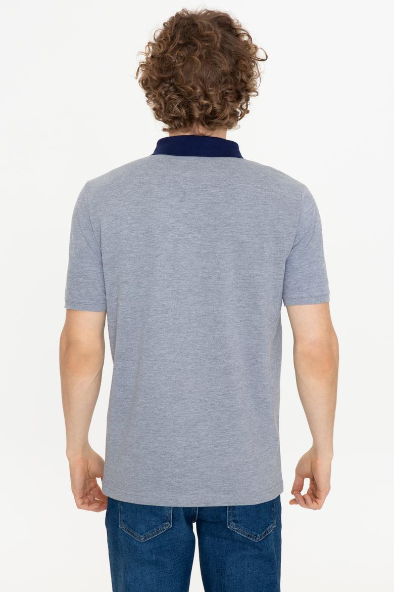 Erkek Gri Melanj Polo Yaka T-Shirt - 50247373008