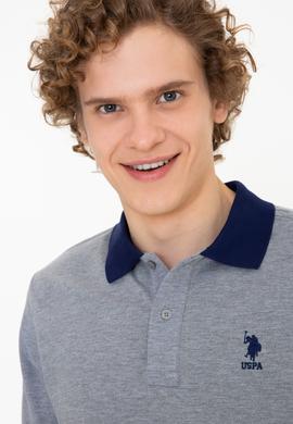 Erkek Gri Melanj Polo Yaka T-Shirt - 50247373008