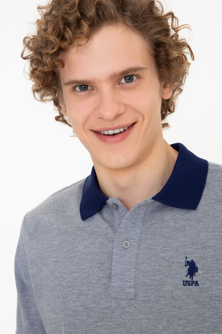 Erkek Gri Melanj Polo Yaka T-Shirt - 50247373008