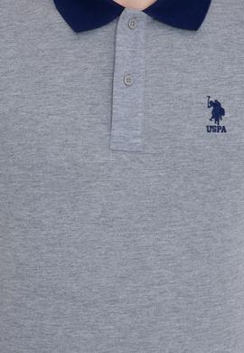 Erkek Gri Melanj Polo Yaka T-Shirt - 50247373008