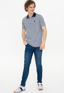 Erkek Gri Melanj Polo Yaka T-Shirt - 50247373008