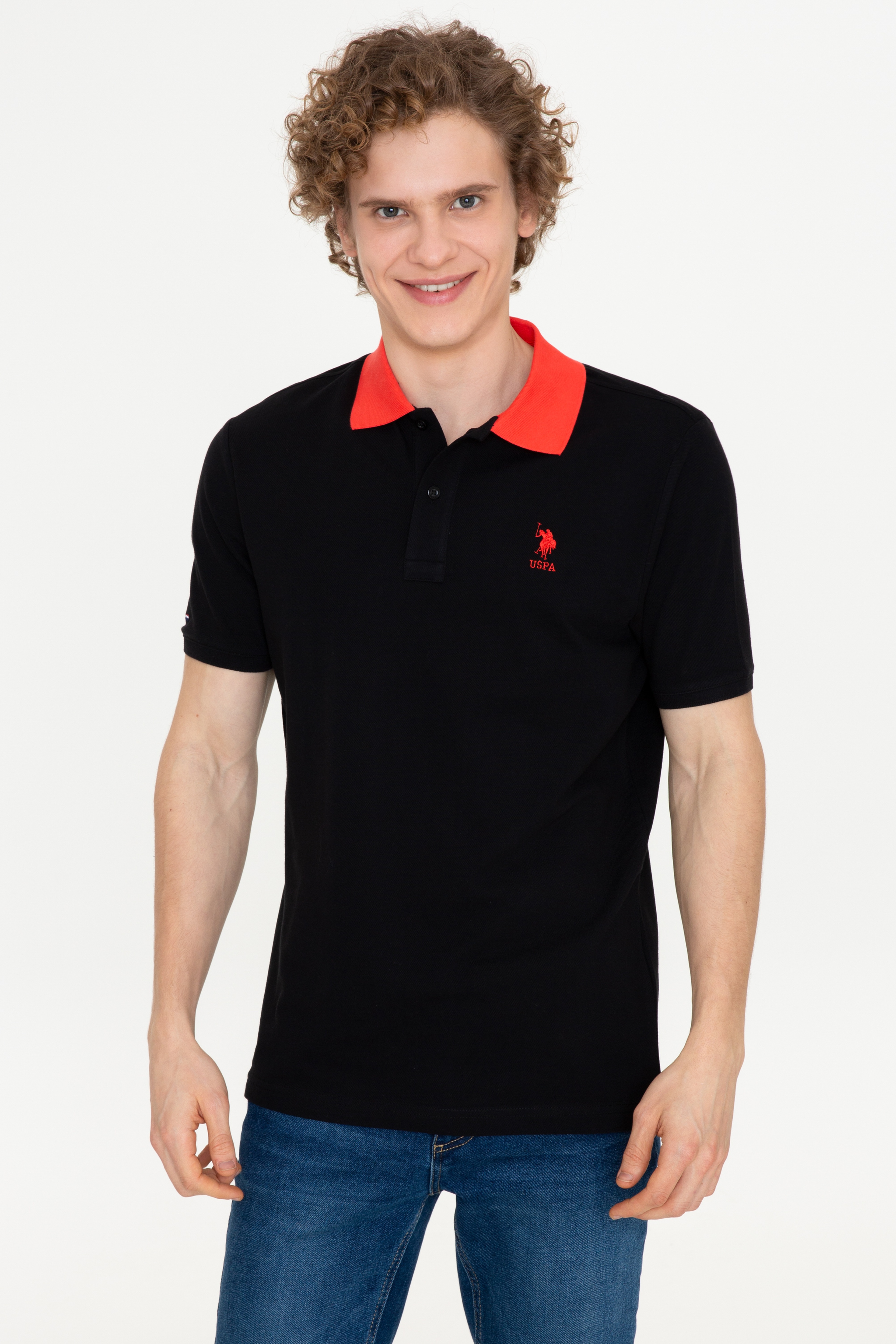 Erkek Siyah Polo Yaka Tişört - Image 2