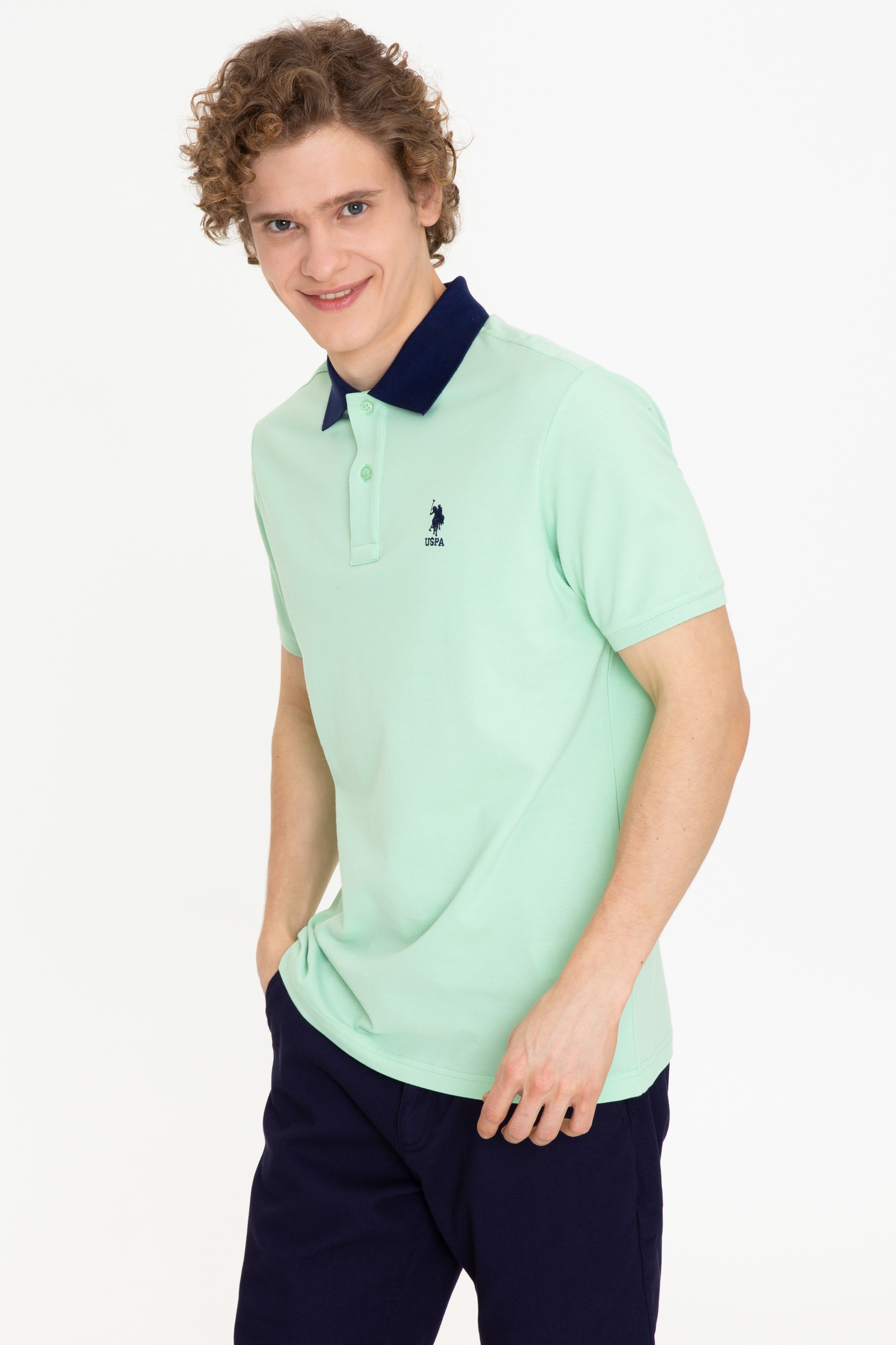 Erkek Mint Polo Yaka Tişört