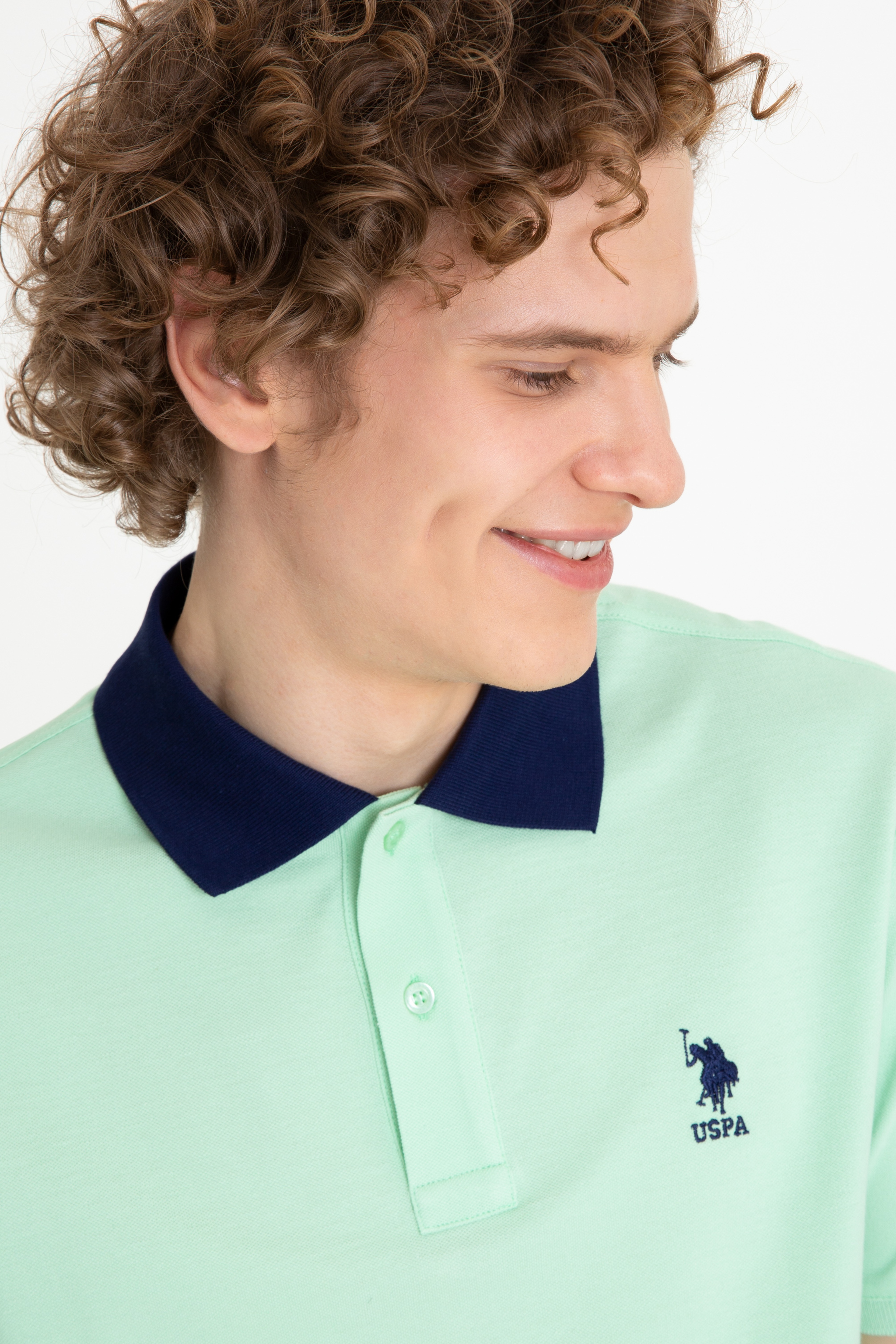 Erkek Mint Polo Yaka Tişört