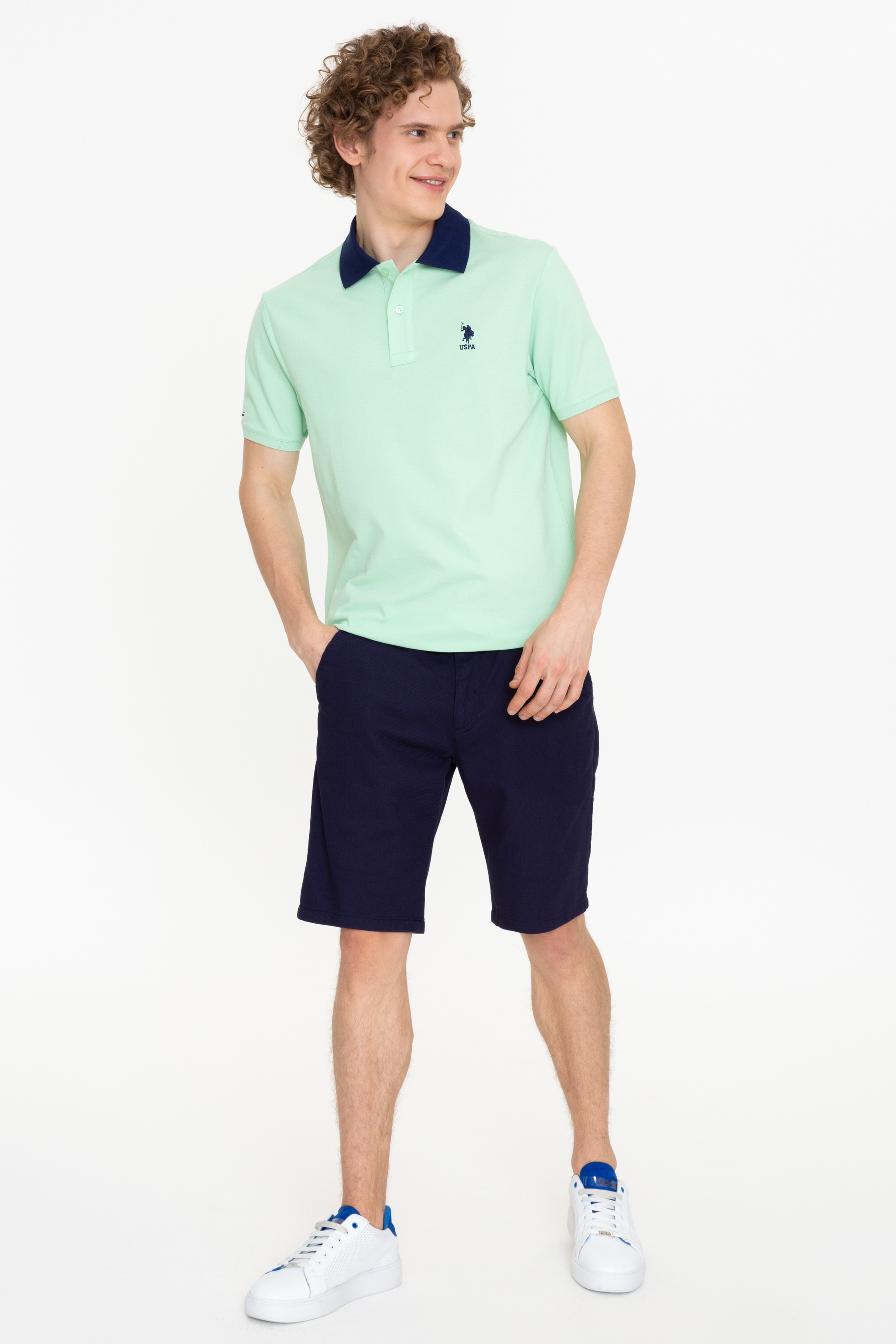 Erkek Mint Polo Yaka Tişört