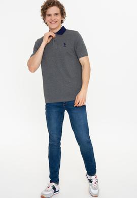 Erkek Antrasit Melanj Polo Yaka T-Shirt - 50247373137