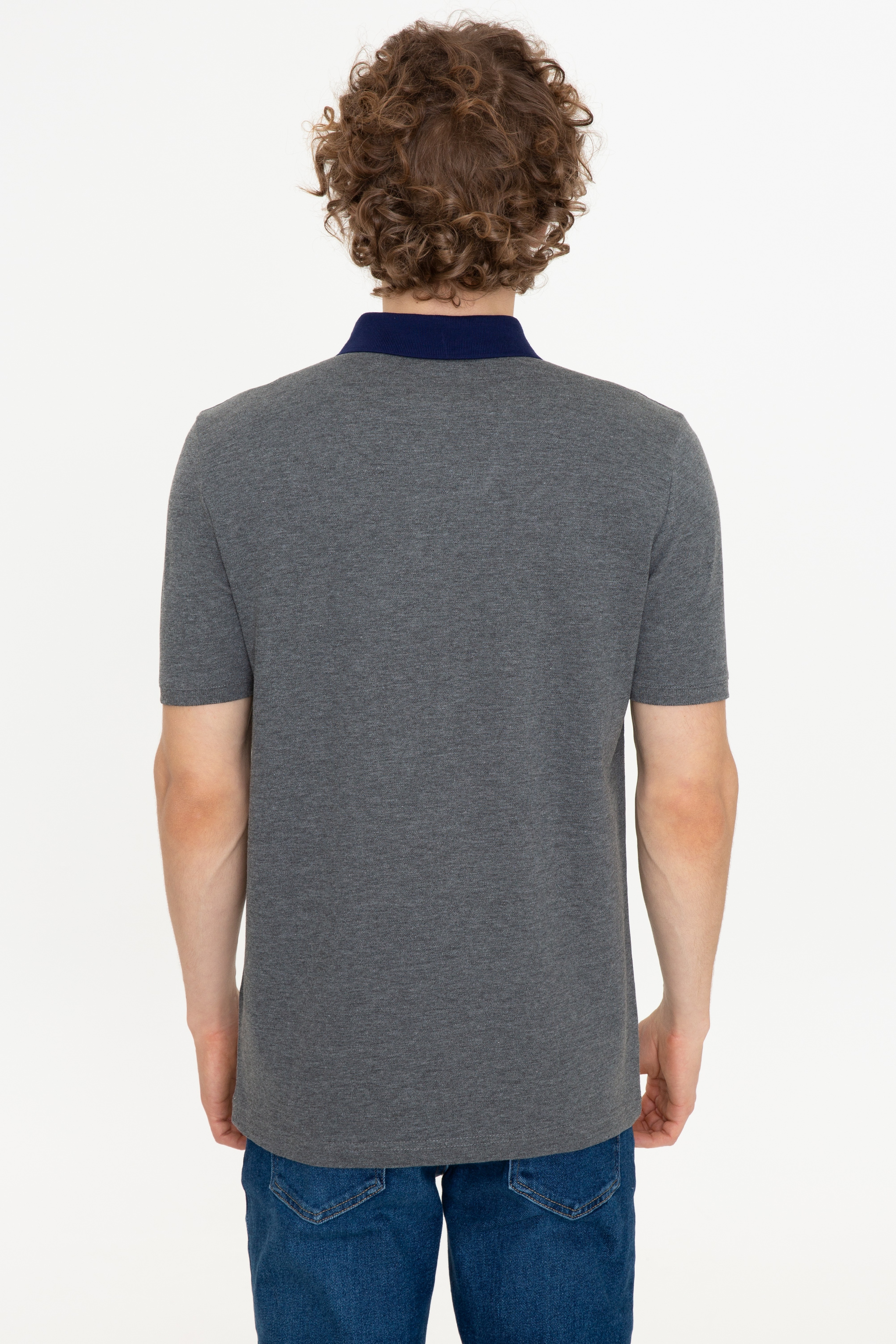 Erkek Antrasit Melanj Polo Yaka T-Shirt