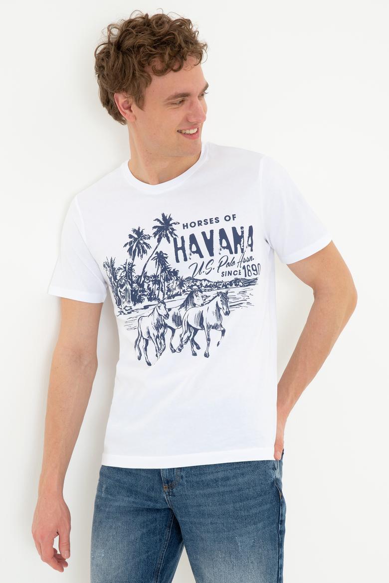 Erkek Beyaz Bisiklet Yaka T-Shirt - 50251679011