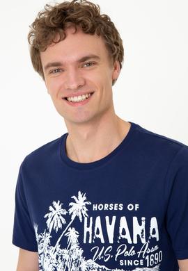 Erkek Lacivert Bisiklet Yaka T-Shirt - 50251679020