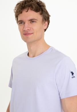 Erkek Lila Bisiklet Yaka T-Shirt - 50251779048