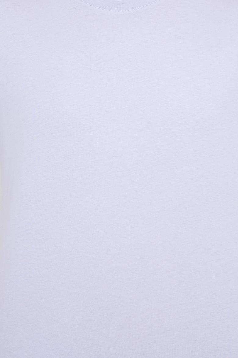 Erkek Lila Bisiklet Yaka T-Shirt - 50251779048