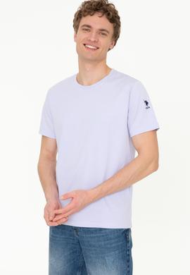 Erkek Lila Bisiklet Yaka T-Shirt - 50251779048