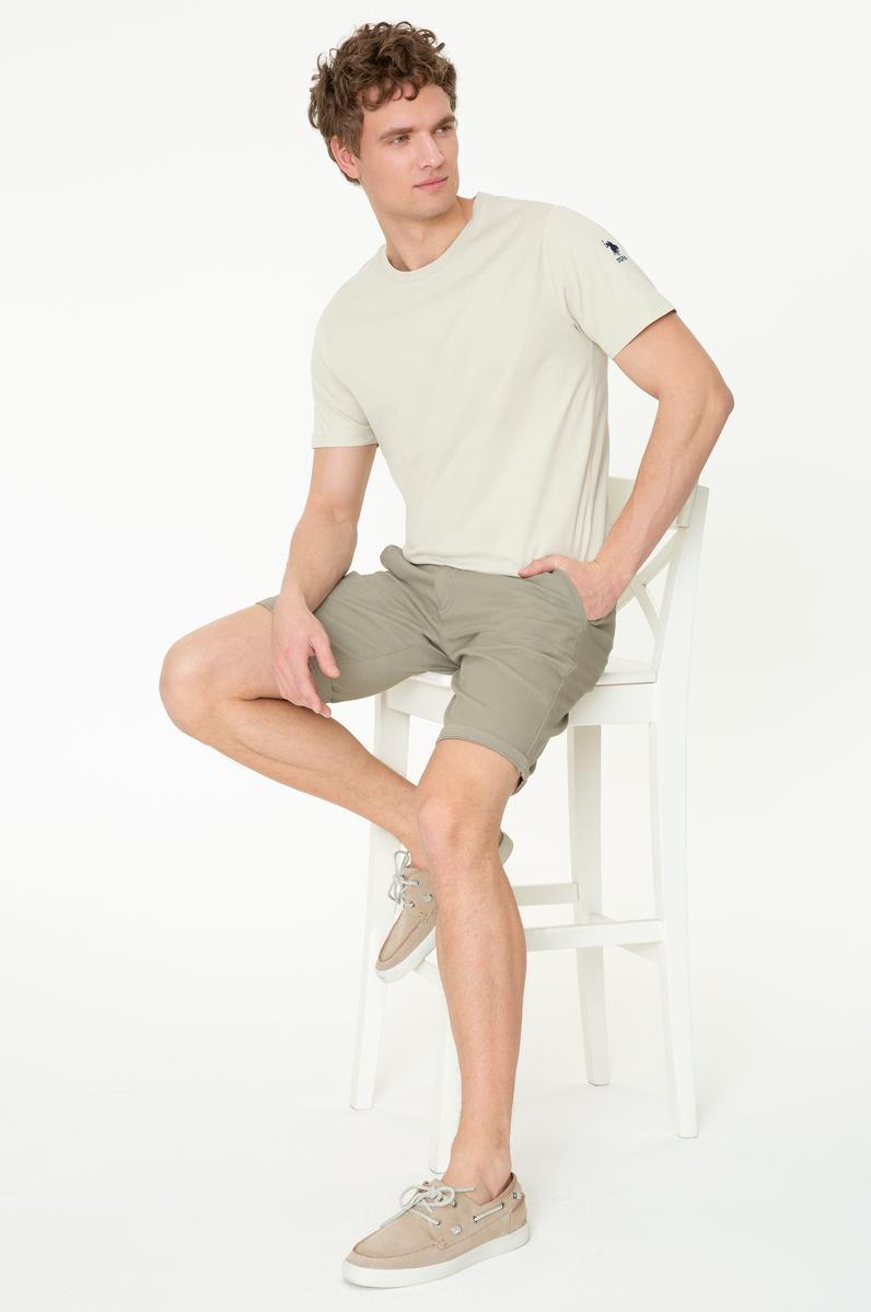 Erkek Taş Bisiklet Yaka T-Shirt