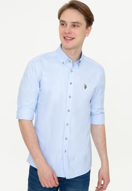 Erkek Açık Mavi Uzun Kollu Basic Gömlek - 50249487007