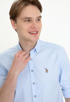 Erkek Açık Mavi Uzun Kollu Basic Gömlek - 50249487007