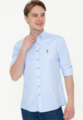 Erkek Açık Mavi Uzun Kollu Basic Gömlek - 50249487007