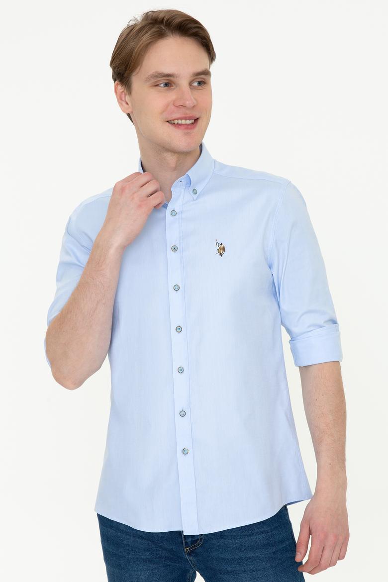 Erkek Açık Mavi Uzun Kollu Basic Gömlek - 50249487007