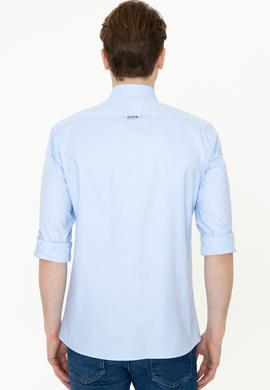 Erkek Açık Mavi Uzun Kollu Basic Gömlek - 50249487007