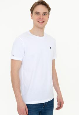 Erkek Beyaz Basic Bisiklet Yaka Tişört - 50248521005