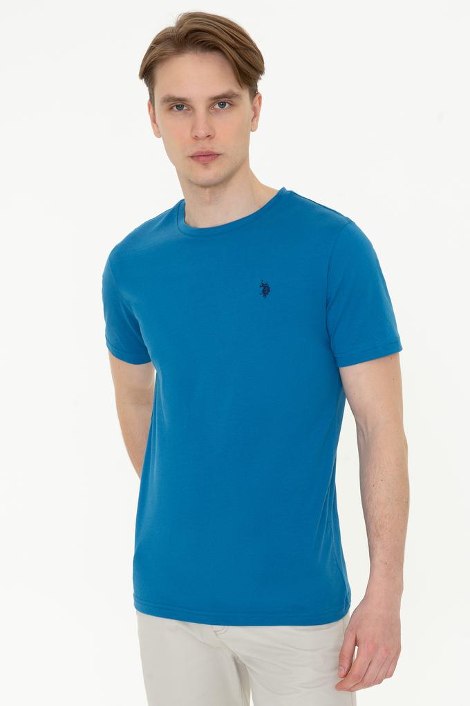 Erkek Petrol Basic Bisiklet Yaka Tişört