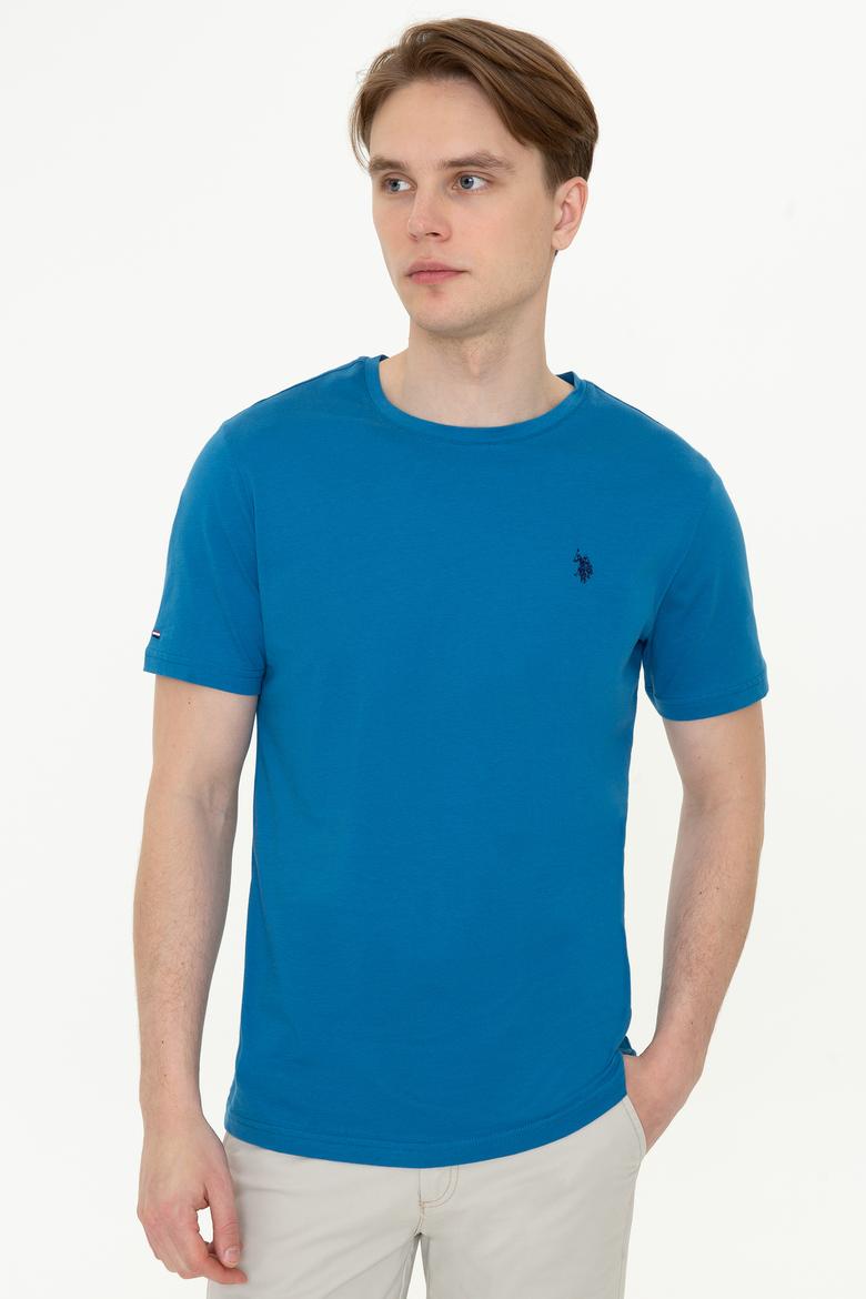 Erkek Petrol Basic Bisiklet Yaka Tişört - 50248521039