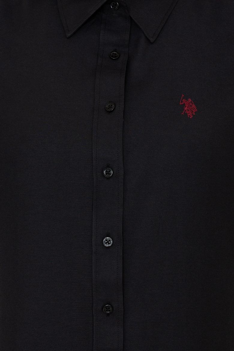 Kadın Siyah Uzun Kollu Basic Gömlek - 50261431019