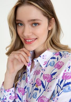 Kadın Menekşe Gömlek Uzunkol - 50247303009