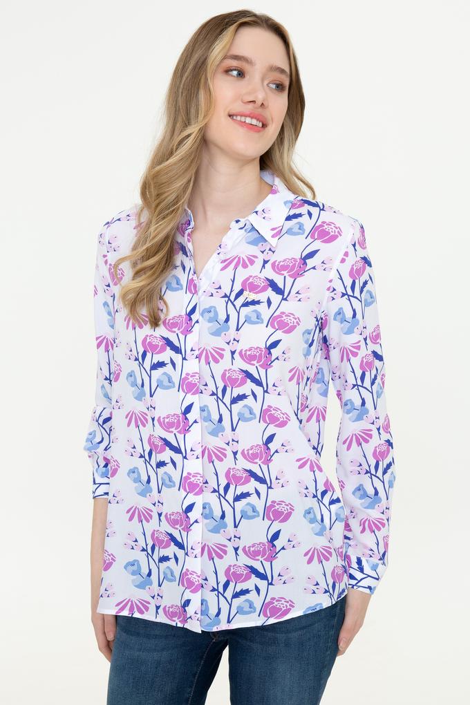 Kadın Menekşe Gömlek Uzunkol