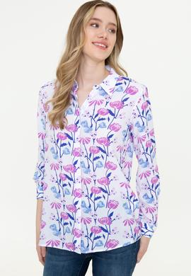 Kadın Menekşe Gömlek Uzunkol - 50247303009