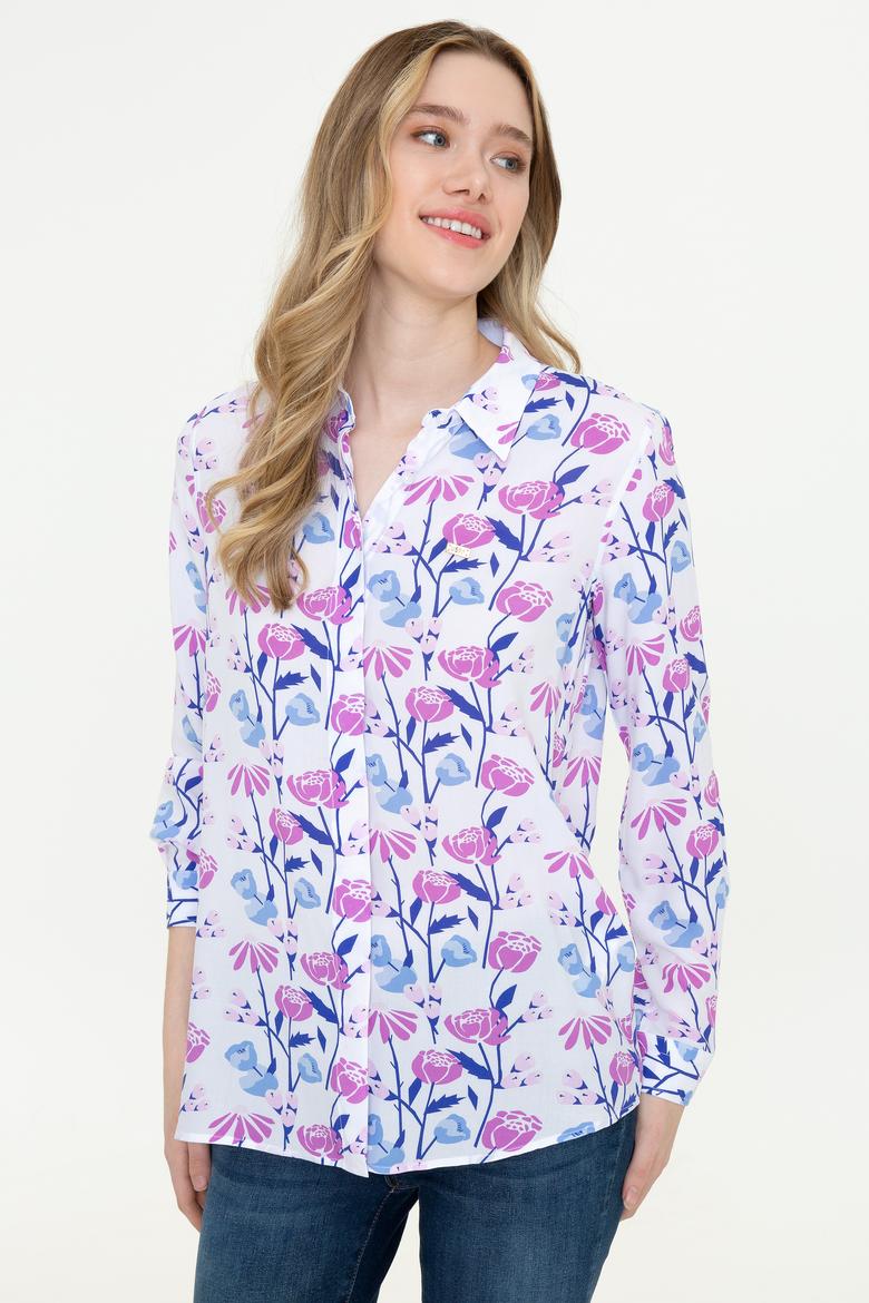 Kadın Menekşe Gömlek Uzunkol - 50247303009