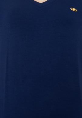 Kadın Lacivert V Yaka Basic Tişört - 50246033013